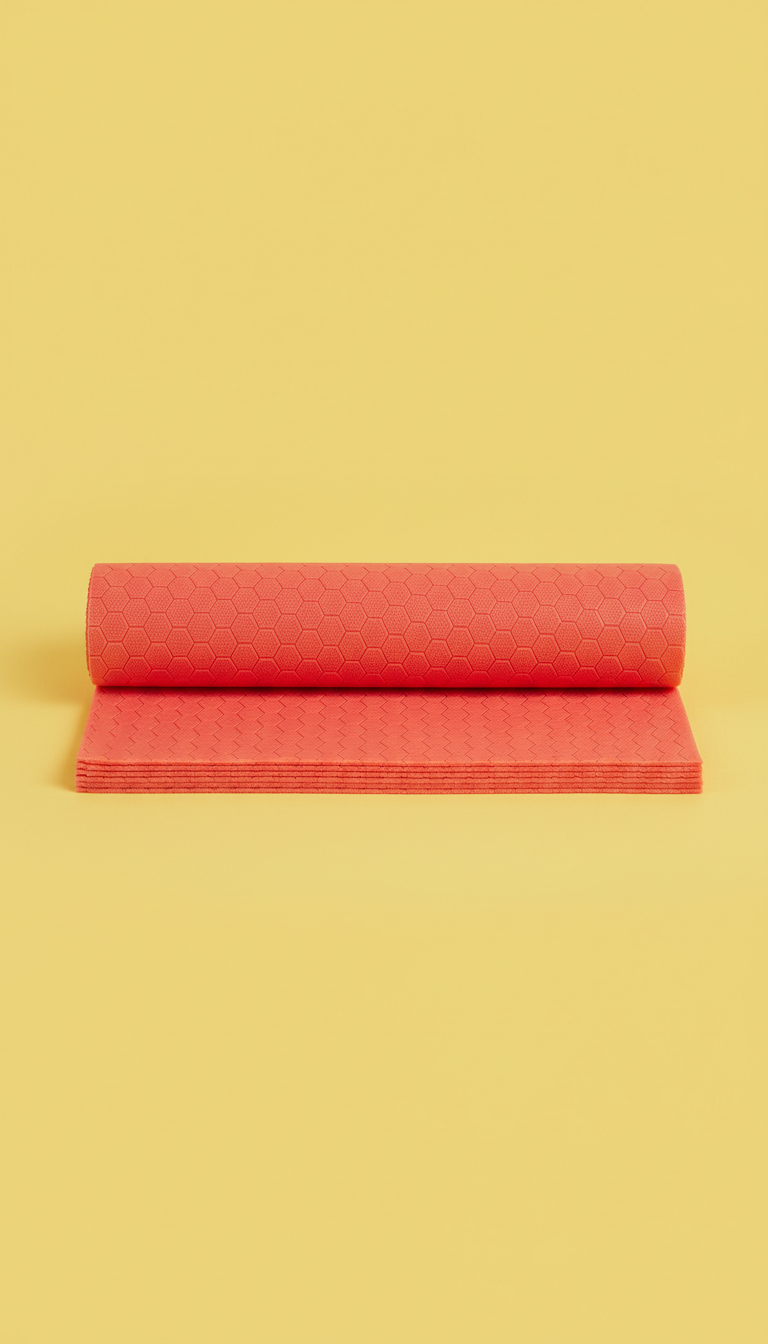 Coral Red Geometric Grip Shelf Liner